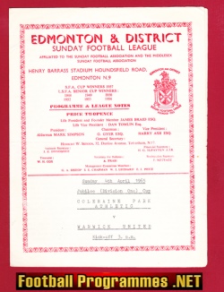 Coleraine Park Athletic v Warwick United 1965 – Edmonton