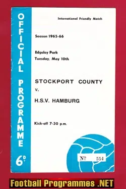 Stockport County v HSV Hamburg 1966 – Friendly Germany Team
