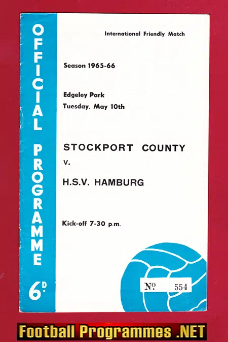 Stockport County v HSV Hamburg 1966 – Friendly Germany Team