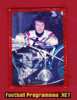 Speedway Rider Picture Badge Cloth Patch 1970s