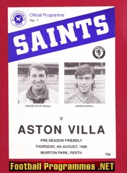 St Johnstone v Aston Villa 1988 – Friendly Muirton Park Scotland