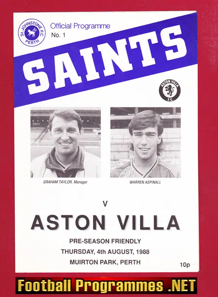 St Johnstone v Aston Villa 1988 – Friendly Muirton Park Scotland