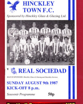 Hinckley Town v Real Sociedad 1987 – Friendly Match Souvenir