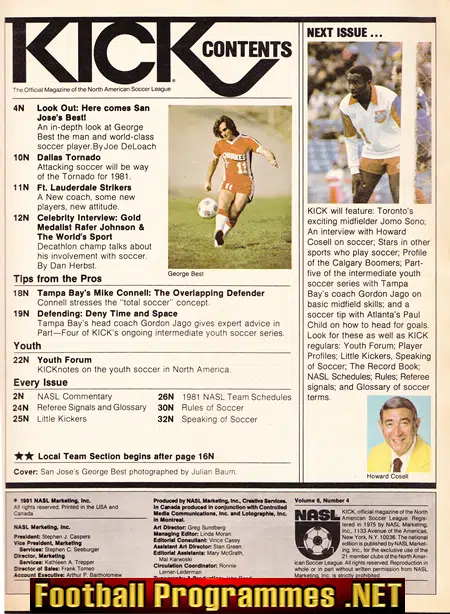 Vancouver Whitecaps v Seattle Sounders 1981 George Best Special