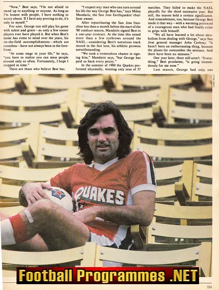 Vancouver Whitecaps v Seattle Sounders 1981 George Best Special