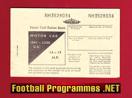 UK Motor Car Fuel Ration Book 1940’s