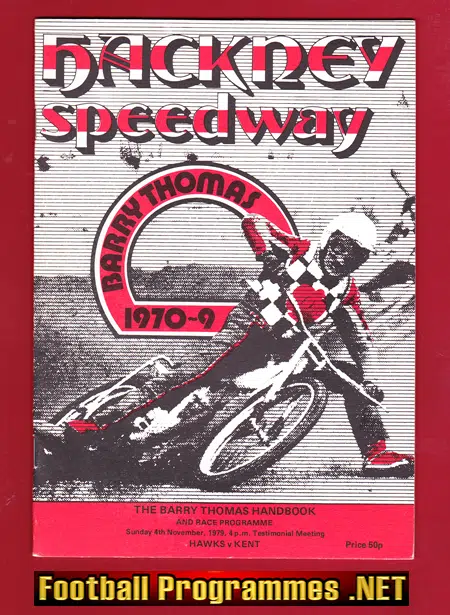 Hackney Speedway Barry Thomas Testimonial 1979