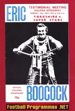 Halifax Speedway Eric Boocock Testimonial 1974