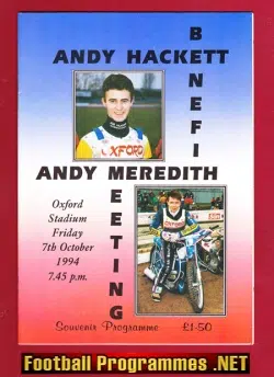 Oxford Speedway Andy Hackett & Andy Meredith Testimonial 1994