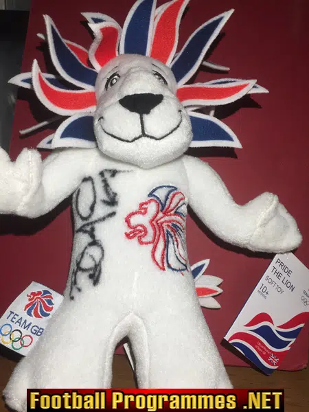Olympic Games London Official Pride The Lion Mascot Toy Signed 8