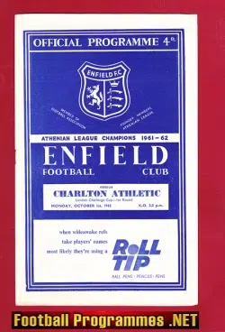 Enfield v Charlton Athletic 1962 – London Challenge Cup