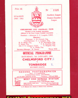 Chelmsford City v Tonbridge 1961