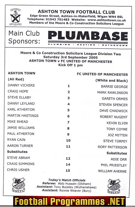 Ashton Town v FC United Of Manchester 2005 - First Season