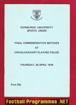 Edinburgh University v Hibernian Hib 1979 – Friendly Match