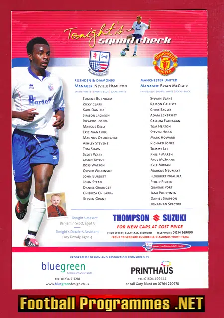 Rushden Diamonds v Manchester United 2003 - FA Youth Cup