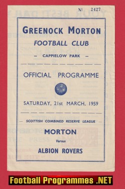 Greenock Morton v Albion Rovers 1959 – Scotland