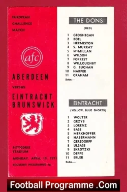 Aberdeen v Eintracht Brunswick 1971 – European Challenge Match
