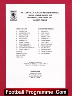 Aston Villa v Manchester United 1993 – Reserves + David Beckham