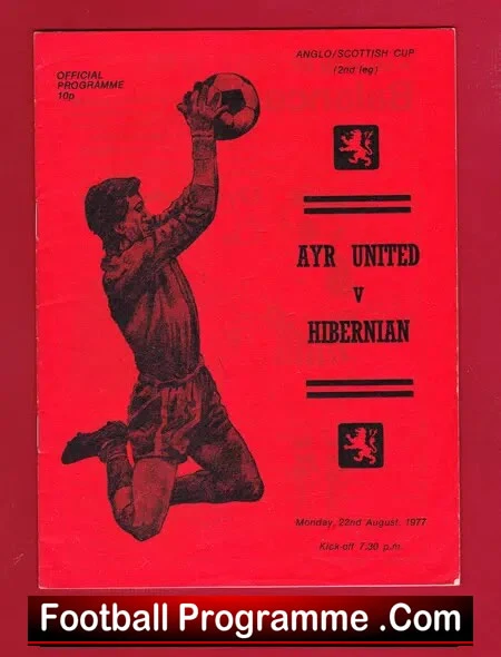 Ayr United v Hibernian Hibs 1977