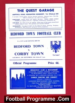 Bedford Town v Corby Town 1969 - FA Cup - football programme