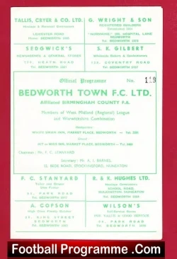 Bedworth Town v Tamworth 1967