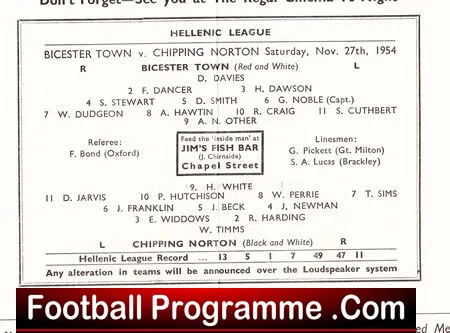 Bicester Town v Chipping Norton 1954
