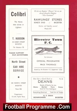 Bicester Town v Chipping Norton 1954