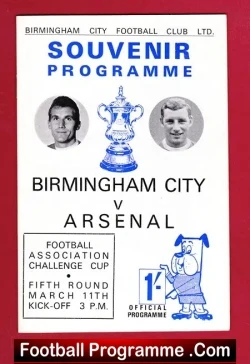 Birmingham City v Arsenal 1967 - FA Cup Souvenir - football programme