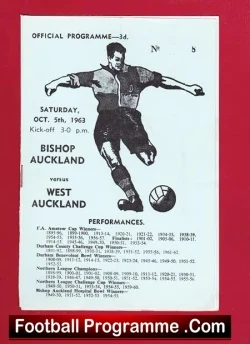 Bishop Auckland v West Auckland 1963 - football programme