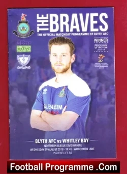 Blyth AFC v Whitley Bay 2018 - Not Played Club Folded Went Bust - football programme