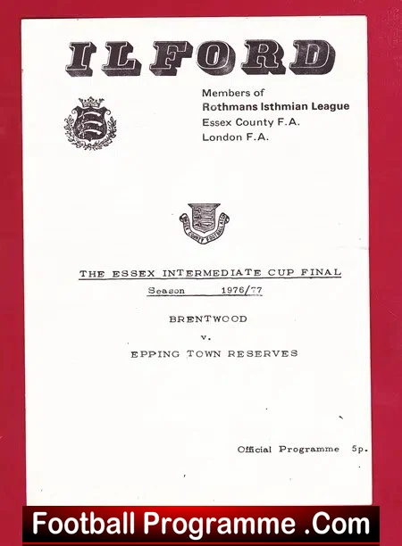 Brentwood v Epping Town 1977 - Essex Intermediate Cup Final