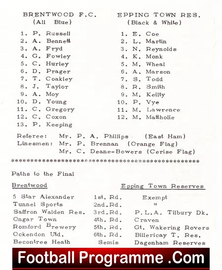 Brentwood v Epping Town 1977 - Essex Intermediate Cup Final