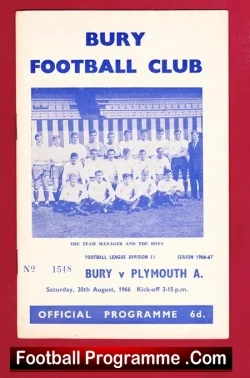 Bury v Plymouth Argyle 1966