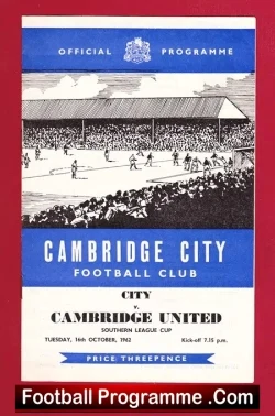 Cambridge City v Cambridge United 1962 - football programme