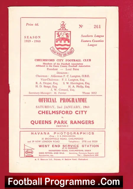 Chelmsford City v QPR 1960 – to clear