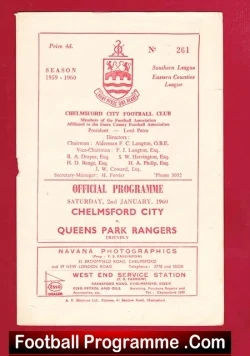Chelmsford City v QPR 1960 – to clear