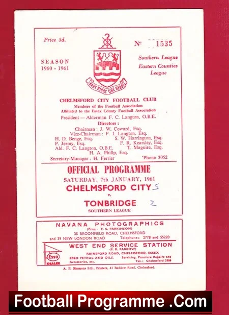 Chelmsford City v Tonbridge 1961