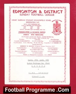 County v Park United 1969 - Senior Cup Final Edmonton - football programme