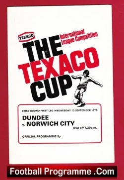 Dundee v Norwich City 1972 – Texaco Cup