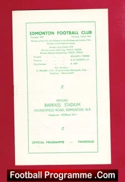 Edmonton v Brentwood Warley 1960s ?