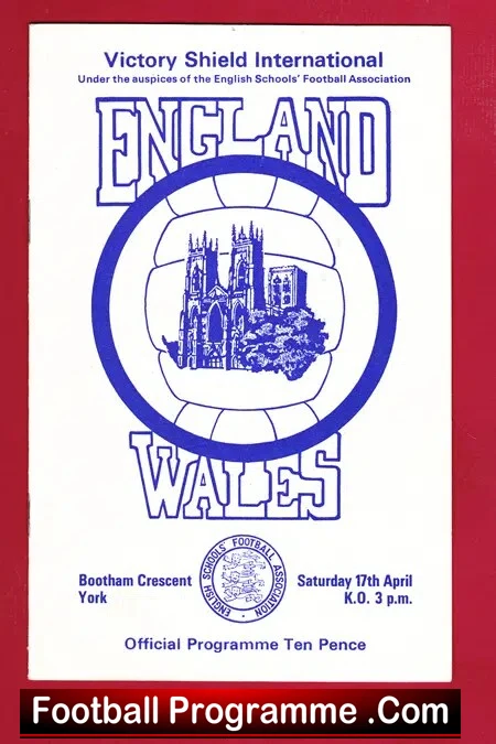 England v Wales 1976 – Schoolboys Victory Shield at York