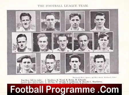 English Football League v Irish League 1954 - Liverpool - Signed