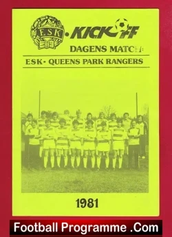 ESK v QPR 1981 - Pre Season Friendly Sweden - football programme