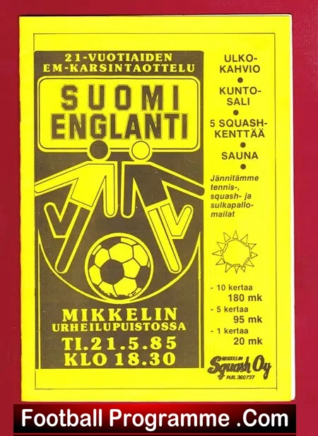 Finland v England 1985 – Suomi