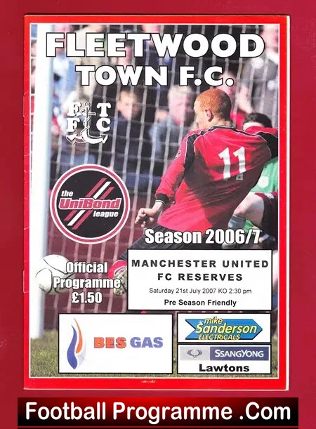Fleetwood Town v Manchester United 2007 – Reserves Match