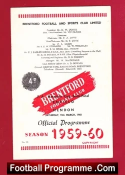 Hendon v Enfield 1960 - Amateur Cup Semi Final at Brentford - football programme