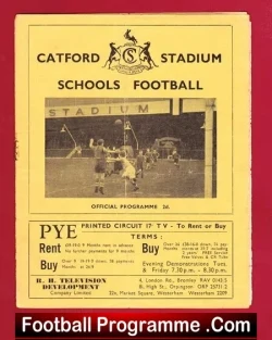 Higher Green v Rangefield 1959 - Schoolboys Lewisham Cup Final - football programme