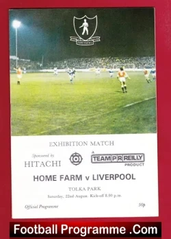 Home Farm v Liverpool 1981 - Exhibition Match Friendly - football programme
