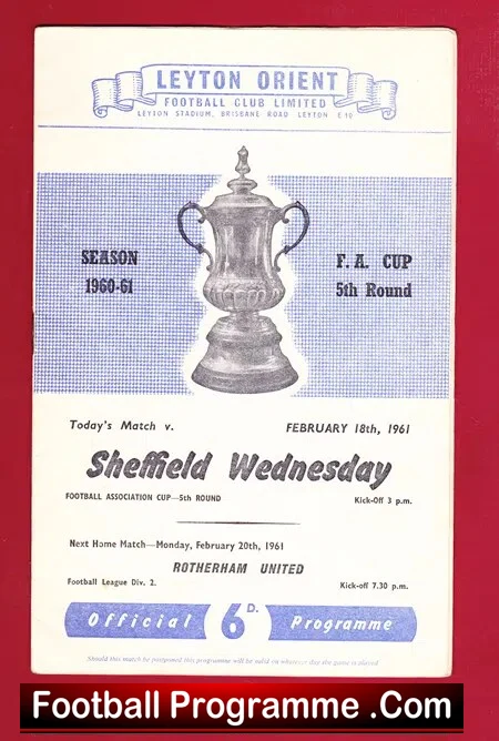 Leyton Orient v Sheffield Wednesday 1961