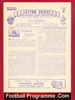 Leyton Orient v Torquay United 1953